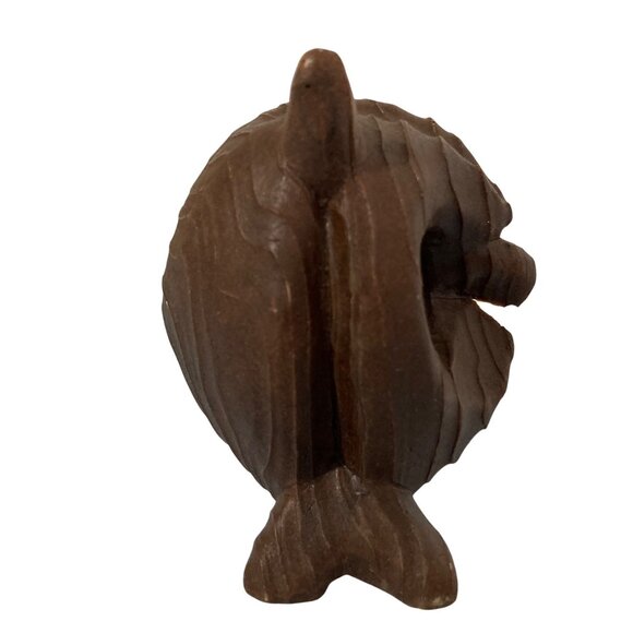 Vintage Midcentury Wood Look Googly Eyes Owl Figurine - Picture 3 of 7